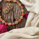 Vriksham Unique Lakshmi Idol Style Coral Beaded Neckpiece-G20672